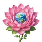 Earth From Within A Pink Lotus Flower Free PNG and Clipart